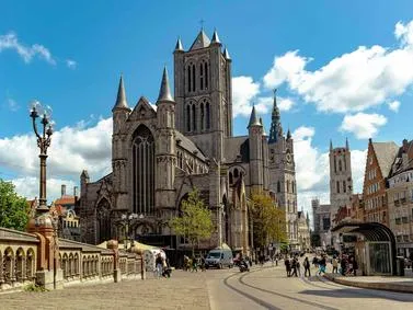 Ghent Travel Guide: Saint Nicholas' Church towering over the historic cityscape.