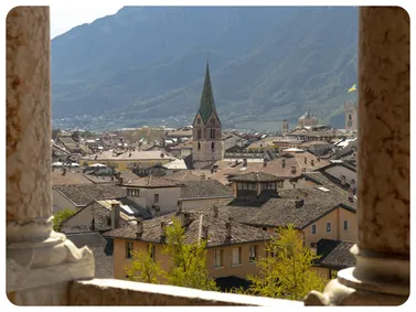 Renaissance painted facades in Trento's historic center - View gallery of Italy's Alpine gateway city.